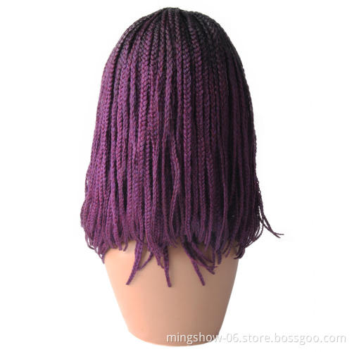 Factory price synthetic purple lace front wig, xuchang synthetic wig vendor